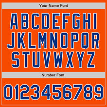Load image into Gallery viewer, Custom Orange Royal-White Bomber Full-Snap Varsity Letterman Two Tone Jacket