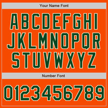 Load image into Gallery viewer, Custom Orange Green-Cream Bomber Full-Snap Varsity Letterman Two Tone Jacket