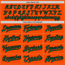 Load image into Gallery viewer, Custom Orange Kelly Green Black-Cream Bomber Full-Snap Varsity Letterman Two Tone Jacket