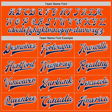 Load image into Gallery viewer, Custom Orange Navy-White Bomber Full-Snap Varsity Letterman Two Tone Jacket