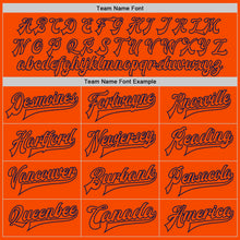 Load image into Gallery viewer, Custom Orange Navy Bomber Full-Snap Varsity Letterman Two Tone Jacket