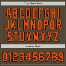 Load image into Gallery viewer, Custom Olive Orange-Black Bomber Full-Snap Varsity Letterman Two Tone Salute To Service Jacket