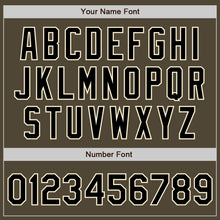 Load image into Gallery viewer, Custom Olive Black-Cream Bomber Full-Snap Varsity Letterman Two Tone Salute To Service Jacket