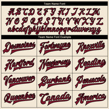 Load image into Gallery viewer, Custom City Cream Crimson-Black Camo Sleeves 3D Pattern Design Bomber Full-Snap Varsity Letterman Jacket