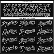 Load image into Gallery viewer, Custom Black White Flying Bird Sleeves 3D Pattern Design Bomber Full-Snap Varsity Letterman Jacket