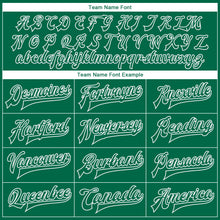 Load image into Gallery viewer, Custom Kelly Green White Flying Bird Sleeves 3D Pattern Design Bomber Full-Snap Varsity Letterman Jacket