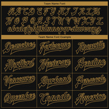 Load image into Gallery viewer, Custom Black Old Gold Horse Camo Sleeves 3D Pattern Design Bomber Full-Snap Varsity Letterman Jacket