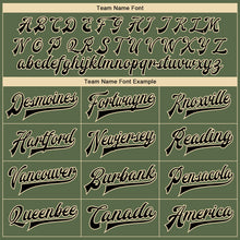 Load image into Gallery viewer, Custom Olive Black-Cream Hawaii Palm Leaves Camo Sleeves 3D Bomber Full-Snap Varsity Letterman Salute To Service Jacket