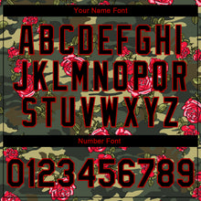 Load image into Gallery viewer, Custom Camo Black-Red Rose 3D Pattern Design Bomber Full-Snap Varsity Letterman Salute To Service Jacket