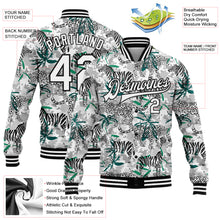 Load image into Gallery viewer, Custom Camo White-Black Tropical Jungle Animal 3D Pattern Design Bomber Full-Snap Varsity Letterman Salute To Service Jacket