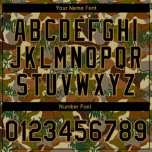 Load image into Gallery viewer, Custom Camo Black-Old Gold Graffiti Drips 3D Pattern Design Bomber Full-Snap Varsity Letterman Salute To Service Jacket