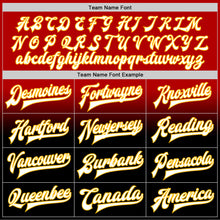 Load image into Gallery viewer, Custom Red White Black-Gold Bomber Full-Snap Varsity Letterman Fade Fashion Jacket