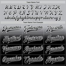 Load image into Gallery viewer, Custom Gray Black-White Bomber Full-Snap Varsity Letterman Fade Fashion Jacket