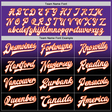 Load image into Gallery viewer, Custom Purple White Black-Orange Bomber Full-Snap Varsity Letterman Fade Fashion Jacket