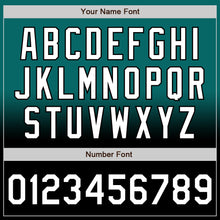 Load image into Gallery viewer, Custom Teal White-Black Bomber Full-Snap Varsity Letterman Fade Fashion Jacket