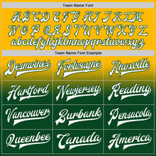 Load image into Gallery viewer, Custom Gold White-Green Bomber Full-Snap Varsity Letterman Fade Fashion Jacket