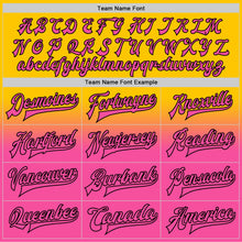 Load image into Gallery viewer, Custom Gold Pink-Black Bomber Full-Snap Varsity Letterman Fade Fashion Jacket