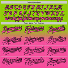 Load image into Gallery viewer, Custom Neon Green Pink-Black Bomber Full-Snap Varsity Letterman Fade Fashion Jacket