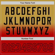 Load image into Gallery viewer, Custom Old Gold Red-Black Bomber Full-Snap Varsity Letterman Fade Fashion Jacket