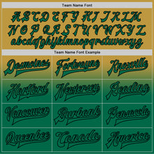 Load image into Gallery viewer, Custom Old Gold Kelly Green-Black Bomber Full-Snap Varsity Letterman Fade Fashion Jacket