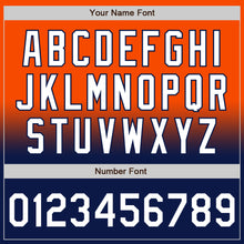 Load image into Gallery viewer, Custom Orange White-Navy Bomber Full-Snap Varsity Letterman Fade Fashion Jacket