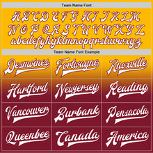 Load image into Gallery viewer, Custom Gold White-Crimson Bomber Full-Snap Varsity Letterman Fade Fashion Jacket