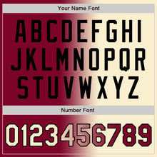 Load image into Gallery viewer, Custom Maroon Cream-Black Bomber Full-Snap Varsity Letterman Gradient Fashion Jacket