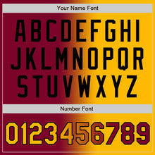Load image into Gallery viewer, Custom Maroon Gold-Black Bomber Full-Snap Varsity Letterman Gradient Fashion Jacket