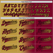 Load image into Gallery viewer, Custom Maroon Old Gold-Black Bomber Full-Snap Varsity Letterman Gradient Fashion Jacket