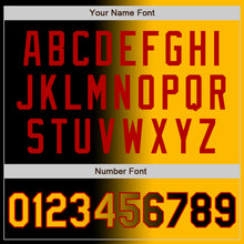 Load image into Gallery viewer, Custom Black Gold-Red Bomber Full-Snap Varsity Letterman Gradient Fashion Jacket