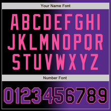 Load image into Gallery viewer, Custom Black Purple-Pink Bomber Full-Snap Varsity Letterman Gradient Fashion Jacket