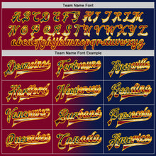 Load image into Gallery viewer, Custom Navy Vintage USA Flag Maroon-Gold Bomber Full-Snap Varsity Letterman Gradient Fashion Jacket