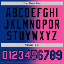 Load image into Gallery viewer, Custom Royal Pink-Black Bomber Full-Snap Varsity Letterman Gradient Fashion Jacket