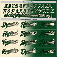 Load image into Gallery viewer, Custom Green Cream-Black Bomber Full-Snap Varsity Letterman Gradient Fashion Jacket