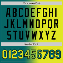 Load image into Gallery viewer, Custom Teal Neon Yellow-Black Bomber Full-Snap Varsity Letterman Gradient Fashion Jacket