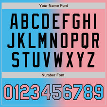 Load image into Gallery viewer, Custom Sky Blue Medium Pink-Black Bomber Full-Snap Varsity Letterman Gradient Fashion Jacket