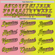 Load image into Gallery viewer, Custom Neon Yellow Medium Pink-Black Bomber Full-Snap Varsity Letterman Gradient Fashion Jacket