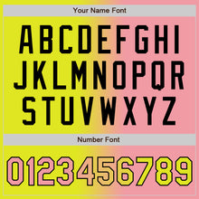 Load image into Gallery viewer, Custom Neon Yellow Medium Pink-Black Bomber Full-Snap Varsity Letterman Gradient Fashion Jacket