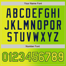 Load image into Gallery viewer, Custom Neon Yellow Neon Green-Navy Bomber Full-Snap Varsity Letterman Gradient Fashion Jacket