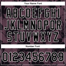 Load image into Gallery viewer, Custom Burgundy Black-White Plant And Flower 3D Pattern Design Bomber Full-Snap Varsity Letterman Jacket