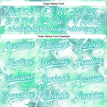 Load image into Gallery viewer, Custom Aqua White Halo Dying Rose 3D Pattern Design Bomber Full-Snap Varsity Letterman Jacket