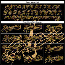 Load image into Gallery viewer, Custom Black Old Gold Guitar Music Festival 3D Pattern Design Bomber Full-Snap Varsity Letterman Jacket