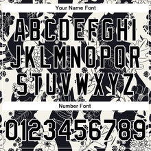 Load image into Gallery viewer, Custom Black White Floral Wave 3D Pattern Design Bomber Full-Snap Varsity Letterman Jacket