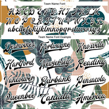 Load image into Gallery viewer, Custom White Black Leaves 3D Pattern Design Bomber Full-Snap Varsity Letterman Jacket