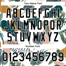 Load image into Gallery viewer, Custom White Black Leaves 3D Pattern Design Bomber Full-Snap Varsity Letterman Jacket