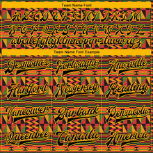 Load image into Gallery viewer, Custom Black Gold Red-Kelly Green Black History Month 3D Pattern Design Bomber Full-Snap Varsity Letterman Jacket