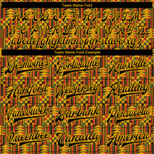 Load image into Gallery viewer, Custom Black Gold Red-Kelly Green Black History Month 3D Pattern Design Bomber Full-Snap Varsity Letterman Jacket