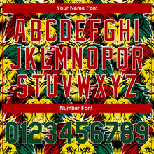 Load image into Gallery viewer, Custom Black Kelly Green Red-Gold Black History Month Lion 3D Pattern Design Bomber Full-Snap Varsity Letterman Jacket