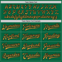 Load image into Gallery viewer, Custom Kelly Green Old Gold-Black Bomber Full-Snap Varsity Letterman Two Tone Jacket