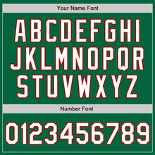 Load image into Gallery viewer, Custom Kelly Green White-Red Bomber Full-Snap Varsity Letterman Two Tone Jacket